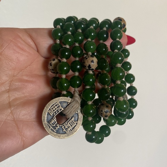 Handmade MoonlightOak Jade and Dalmatian Necklace - Picture 11 of 14